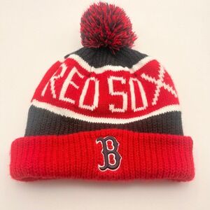 Boston Red Sox Cuffed Pom Pom Knit Beanie MLB '47 Brand One Size